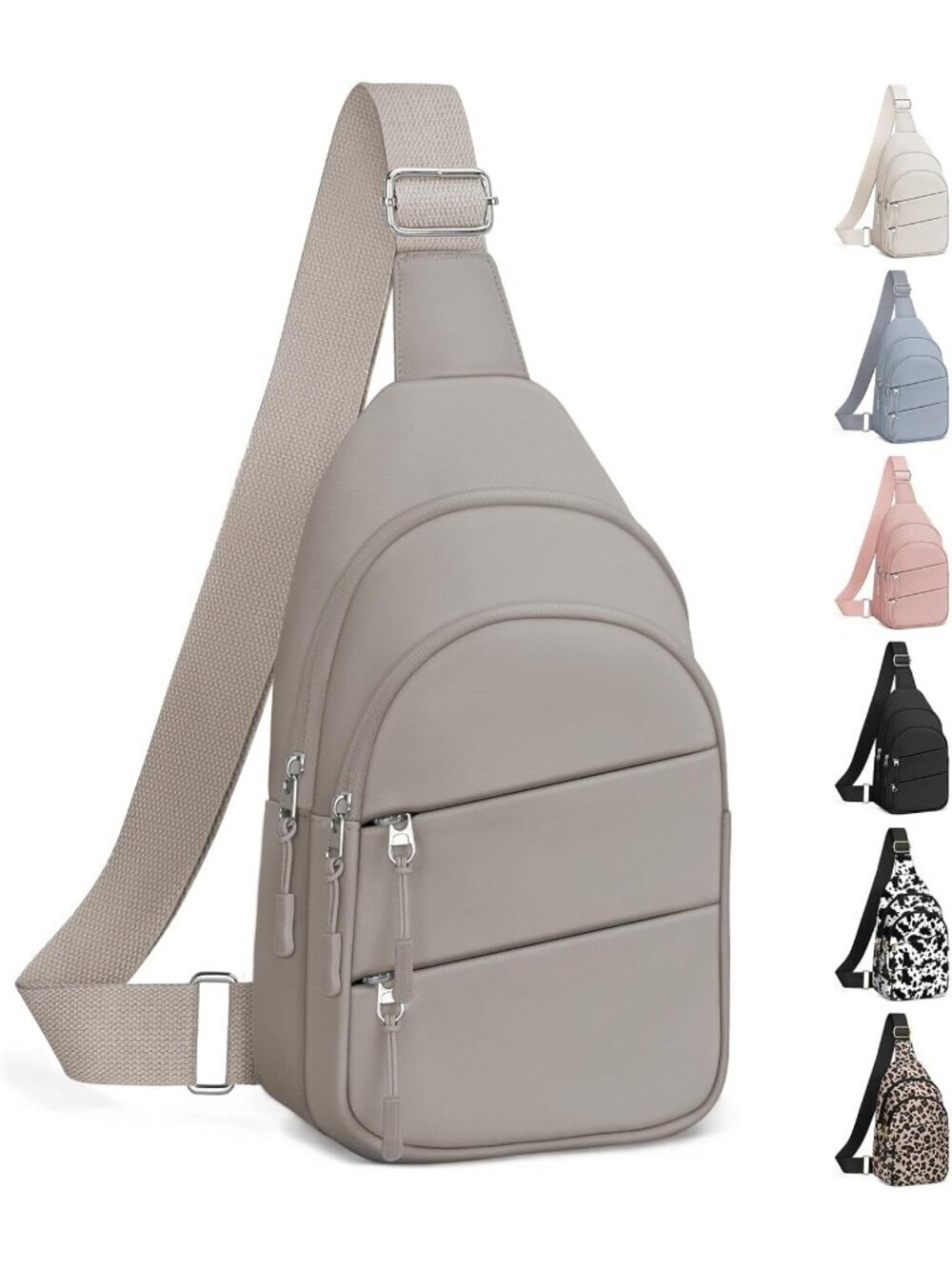 Women's Khaki Lightweight Small Hiking Sling Outdoors Travel Crossbody Bags